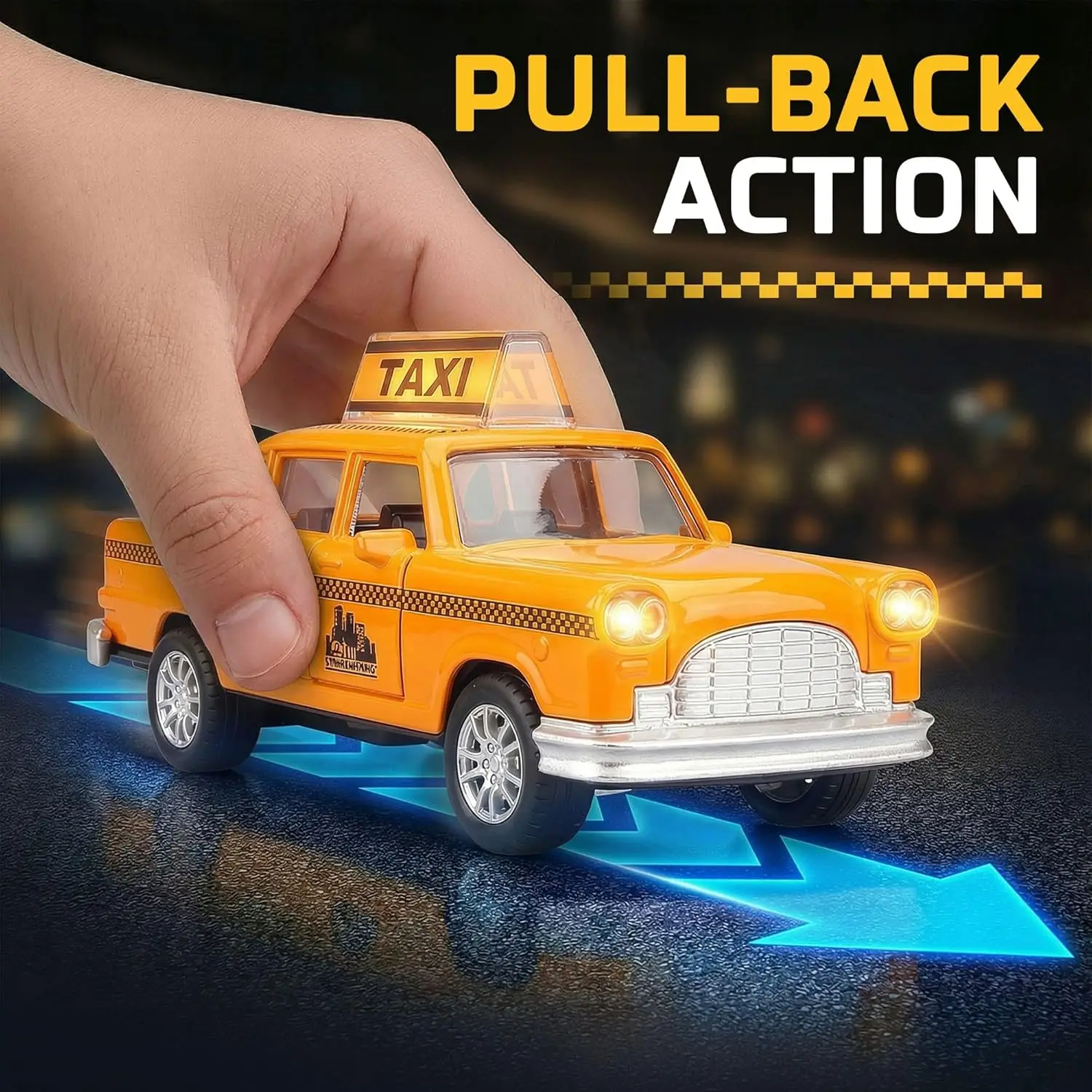 1/32 Diecast NYC Taxi Cab Allo - огляд і ціна Kids Toys Yellow
