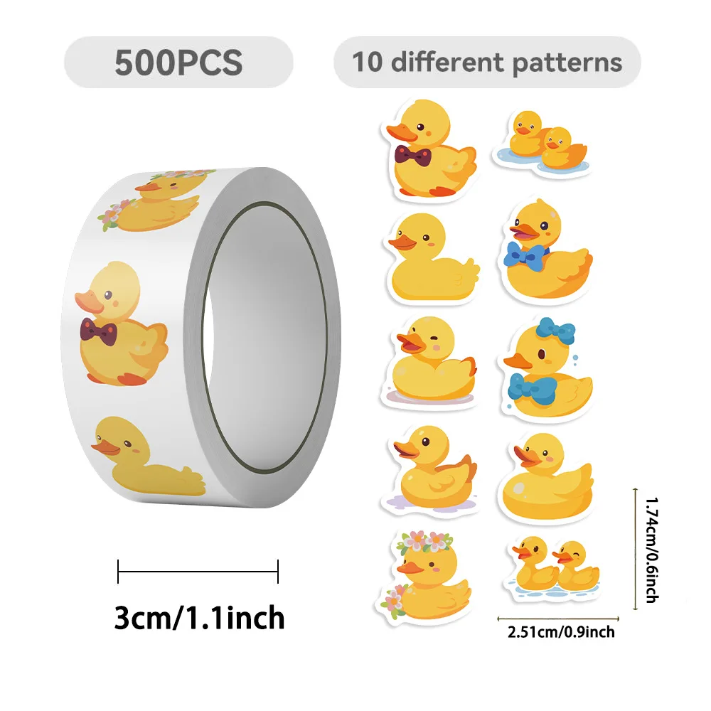 500pcs/Roll Cartoon Yellow Duc - огляд і ціна Kids Toys Yellow