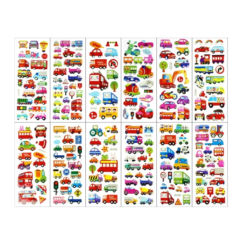 6pcs Cartoon Fireman Car Stick - огляд і ціна Kids Toys Yellow